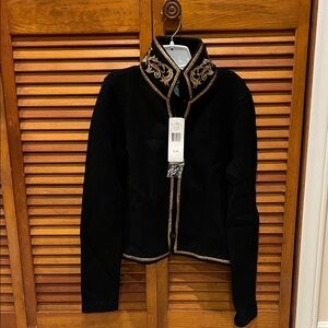 Black Jacket with Gold Embroidery